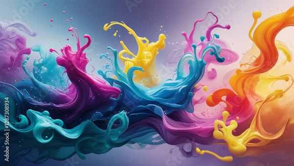 Obraz colorful liquid splash