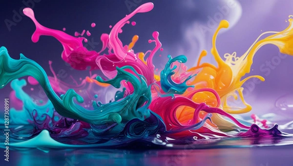 Obraz orange and blue liquid splash