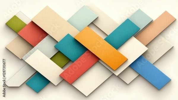 Obraz Colorful Interwoven Rectangles Abstract Geometric Pattern