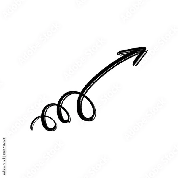 Obraz Handdrawn black arrow on transparent background