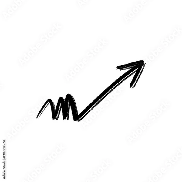 Obraz Handdrawn black arrow on transparent background