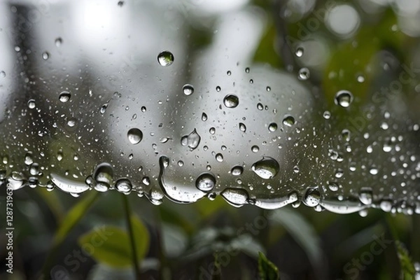 Fototapeta rain drops on a glass