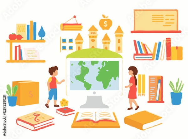 Obraz Illustrative Graphics for Educational Online Resources