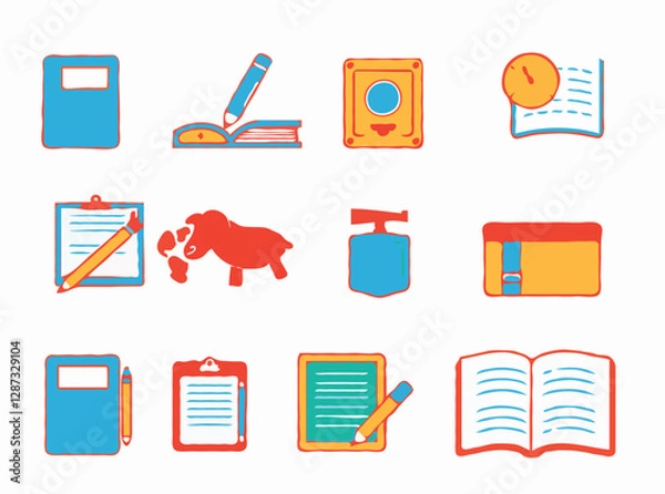 Obraz Educational Icons Set for Digital Classroom Resources