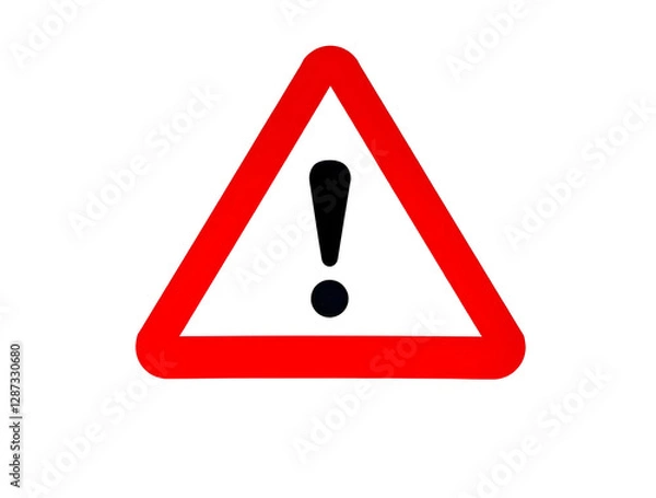 Obraz general warning sign triangular shape with exclamation mark on white background	