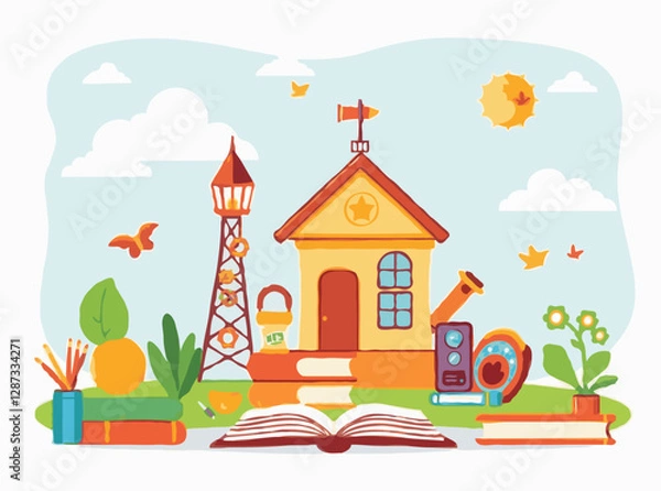 Obraz Educational Vector Art for Digital Learning Resources