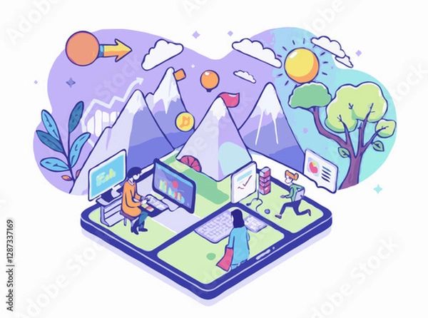 Obraz Vibrant Visuals for E-Learning Platforms