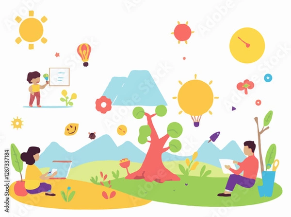 Obraz Vibrant Visuals for E-Learning Platforms