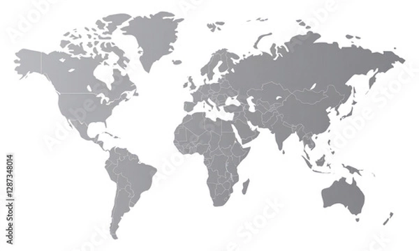 Fototapeta PNG World map minimalist design shapes.