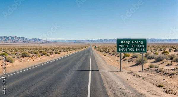 Obraz keep going closer than you think Text