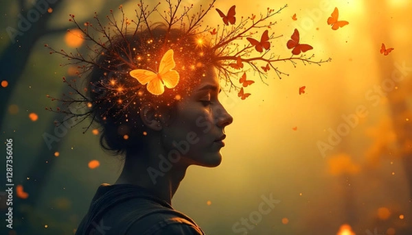 Obraz young man with yellow flower