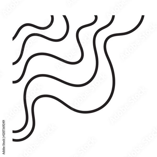 Obraz Abstract Border Minimal Wavy Line Art