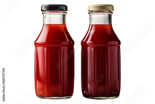 Fototapeta Two Ketchup bottle isolated on transparent background

