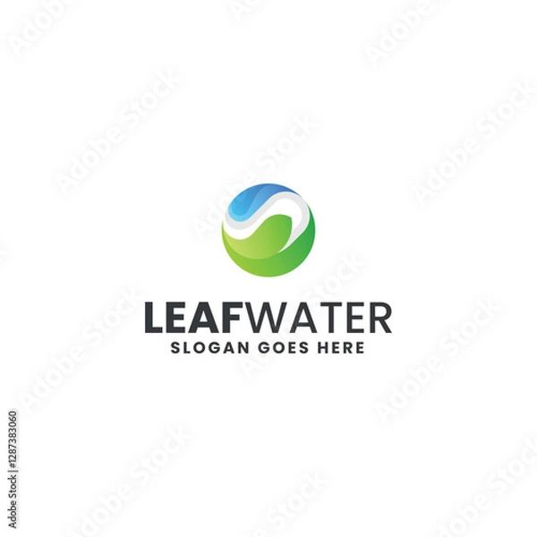 Obraz Leaf Water Gradient Colorful Logo