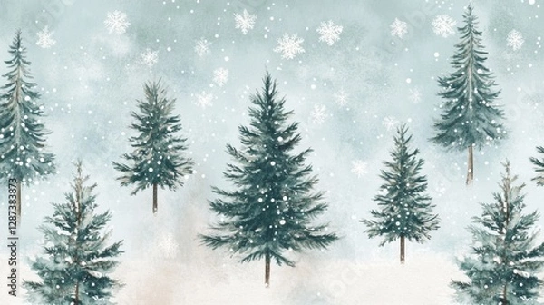 Fototapeta Creating vintage-inspired watercolor patterns of frostkiss art studio design artwork cozy environment artistic perspective nature influences