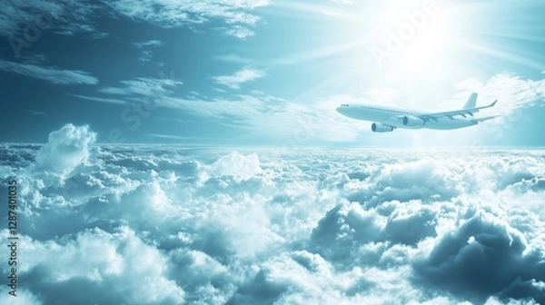 Fototapeta Soaring above the clouds