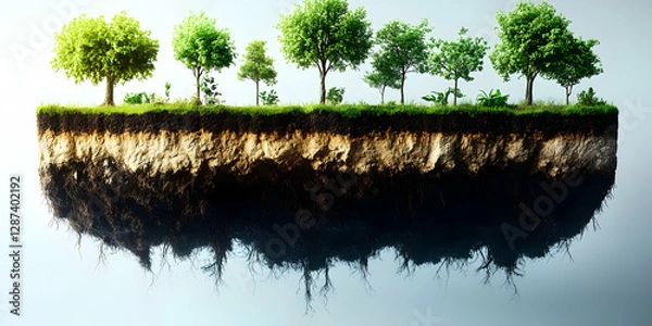 Obraz Floating Island 3D Render