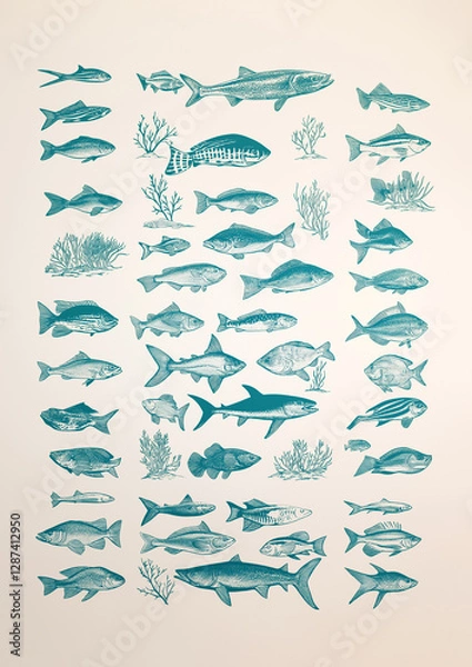Obraz a print of various fish swimming in the ocean