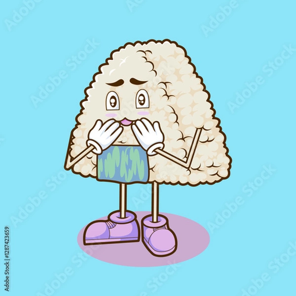 Obraz Cute onigiri Vector illustration