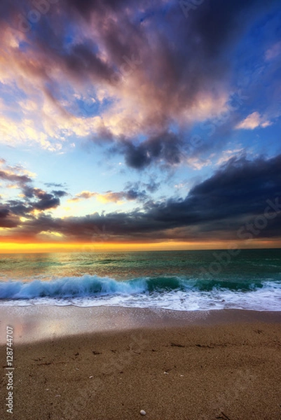 Obraz Sunset at the beach in Greece