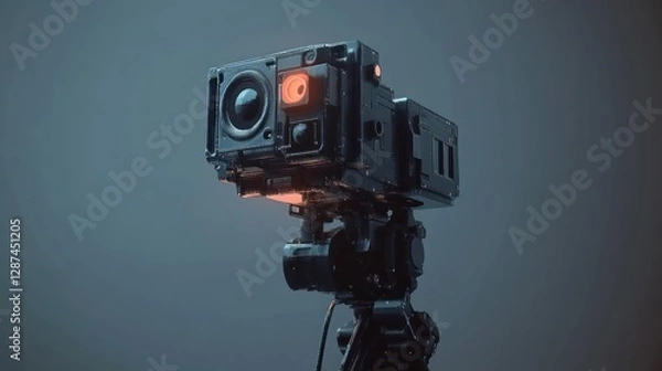 Fototapeta Robotic camera scans studio scene