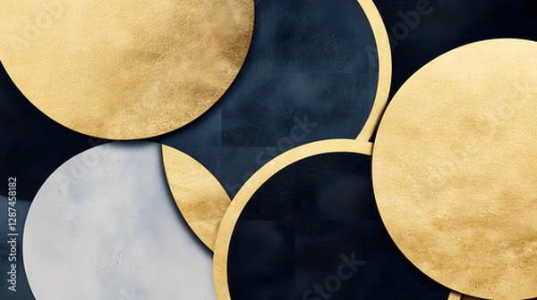Obraz A group of colorful circles arranged on a black background creating a visually striking abstract pattern
