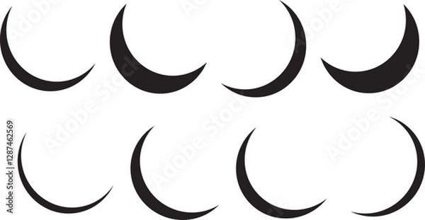 Obraz half moon silhouette isolated on transparent background