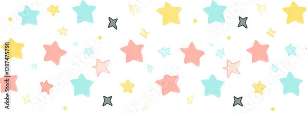Fototapeta Colorful stars on light background create cheerful and playful atmosphere