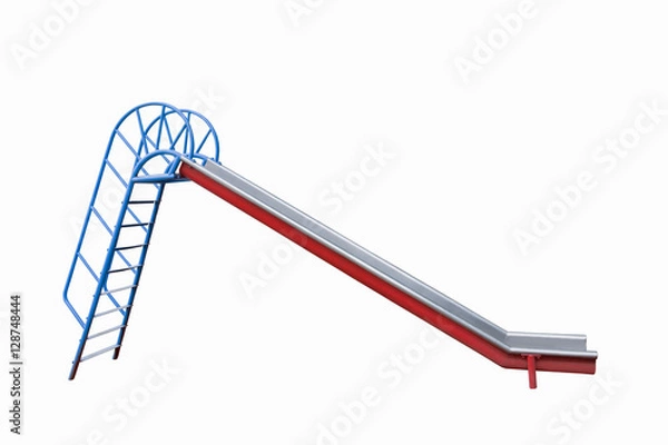 Fototapeta Playground slide  isolated on white background