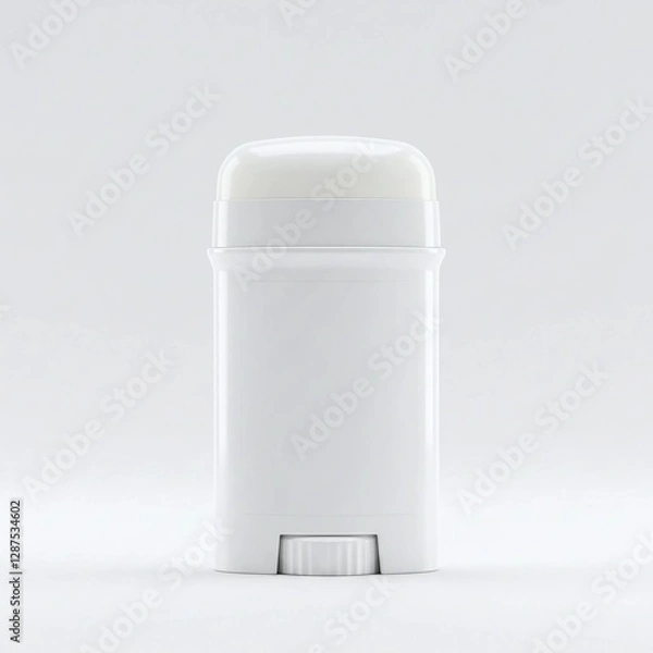 Fototapeta A white deodorant stick on a white background studio shot