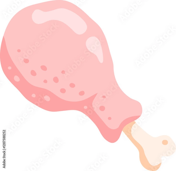 Obraz Chicken Drumstick Raw Food Illustration Flat Color