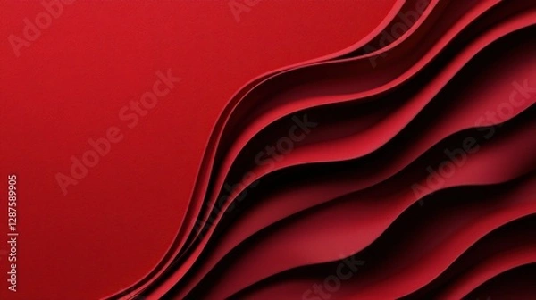 Obraz Abstract red wavy background design, perfect for modern creative projects and visual communication.