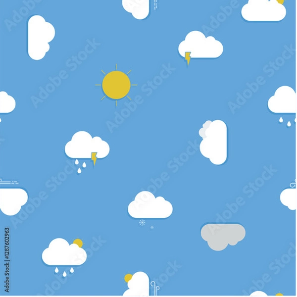 Obraz Weather inspired pattern with blue background
