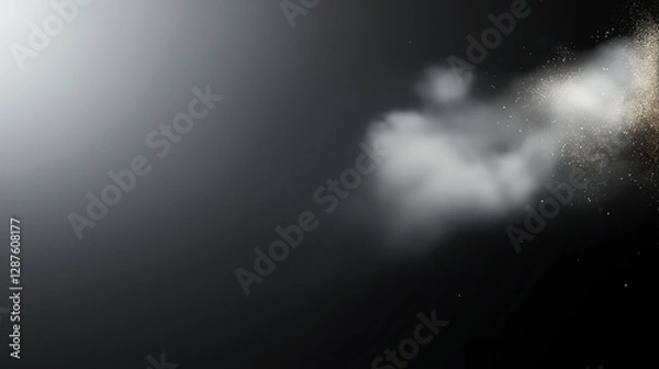 Fototapeta Black noise grain transparent gradient background. Dust effect with Transparent png overlay background.