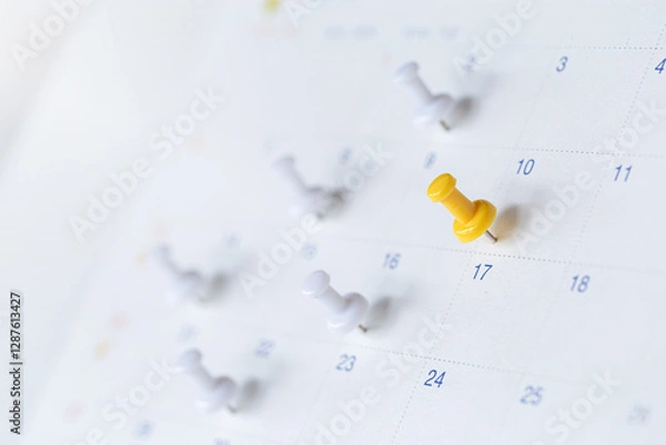 Fototapeta Close up of calendar , Planner and organizer to plan and reminder daily appointment, meeting agenda, schedule, timetable, and management, event , holiday .