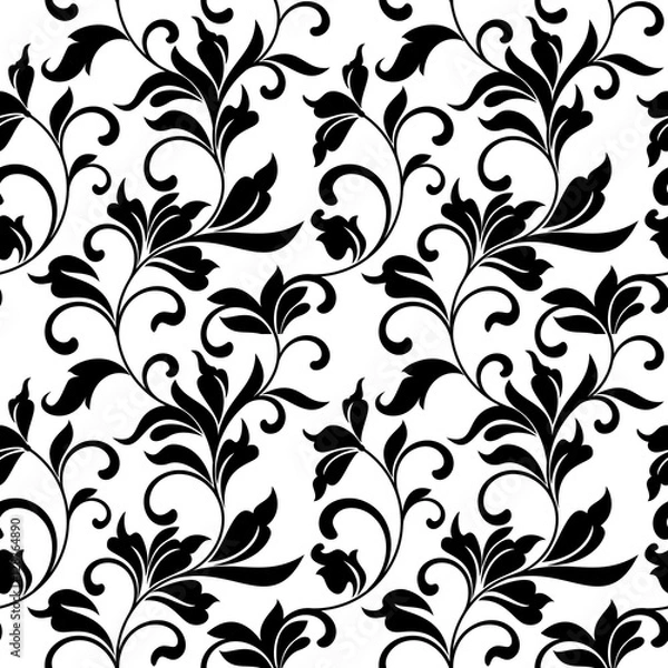 Fototapeta Elegant seamless pattern with classic tracery on a white background