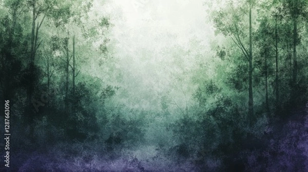 Fototapeta Misty forest pathway, soft hues