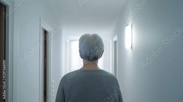 Obraz Dementia symptoms in a senior person unsure of where they are. Featuring disorientation and memory loss