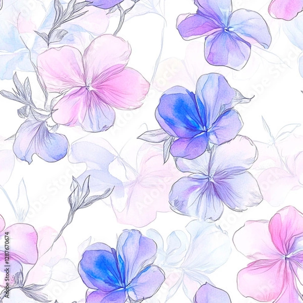 Fototapeta seamless floral pattern