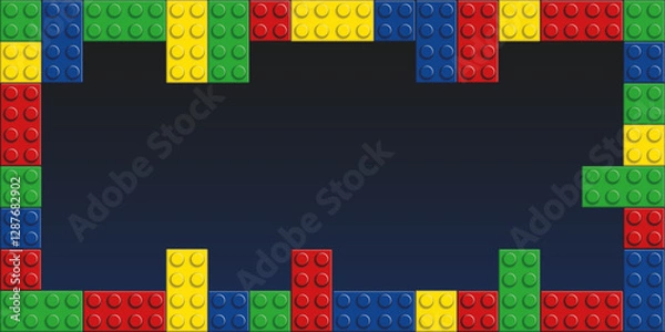 Obraz Brick toys vector background