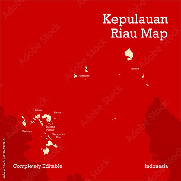 Obraz KEPULAUAN RIAU VECTOR MAP
