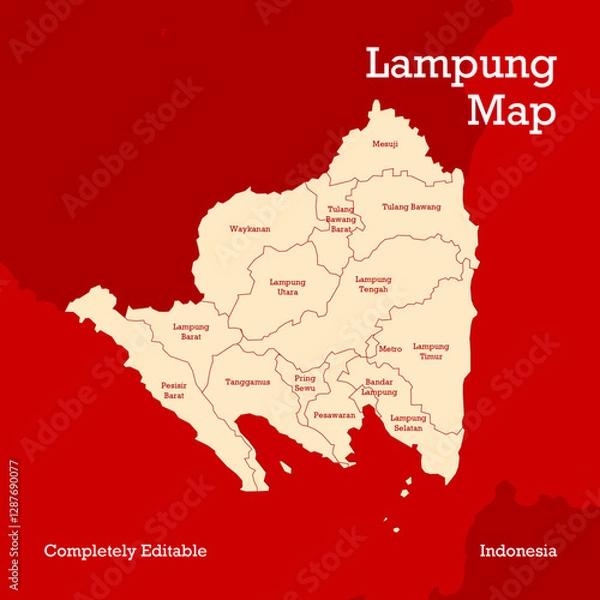 Obraz LAMPUNG VECTOR MAP