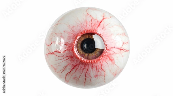 Fototapeta Detailed Close Up of a Realistic Human Eyeball with Visible Blood Vessels