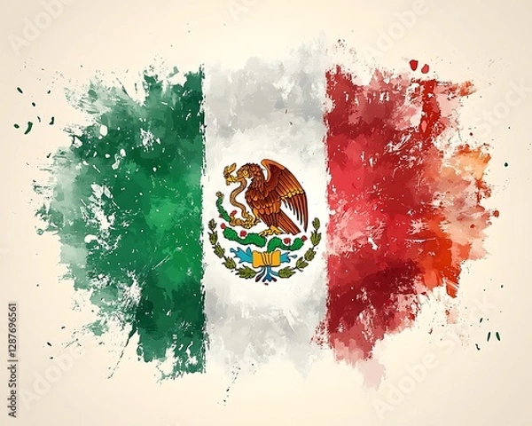 Obraz Mexico Flag, Abstract Art