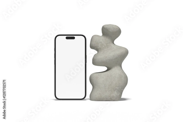 Obraz Realistic mobile smartphone mockup on white background