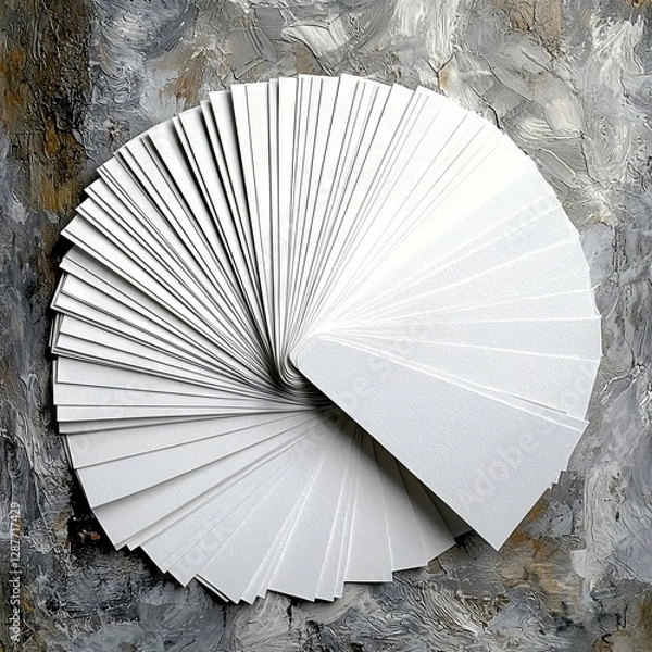 Fototapeta A bunch of white paper on a gray and white background