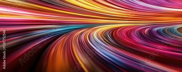 Fototapeta Abstract Background with Neon Organic Spectrum Effects Concept. Colorful Abstract Light Trails Flowing in Vibrant Waves