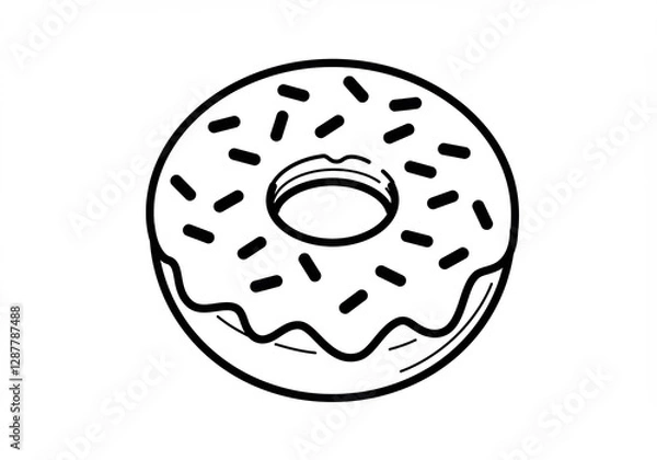 Obraz Deliciously simple glazed donut graphic design. AI Generated
