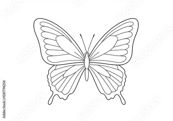 Fototapeta Elegant Line Art Butterfly Design. AI Generated