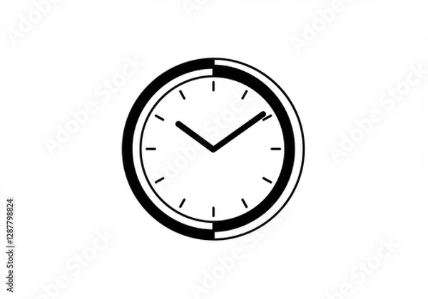 Obraz Simple Black Clock Shows Passing Time Elegantly. AI Generated